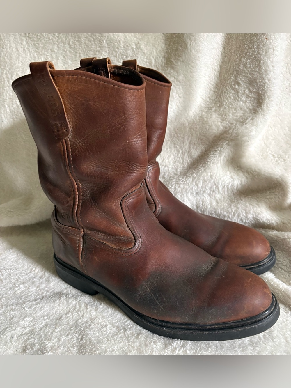 Men’s Red Wing Pecos Slip On Roper Brown Leather Boots Size 13 USA Made 1105